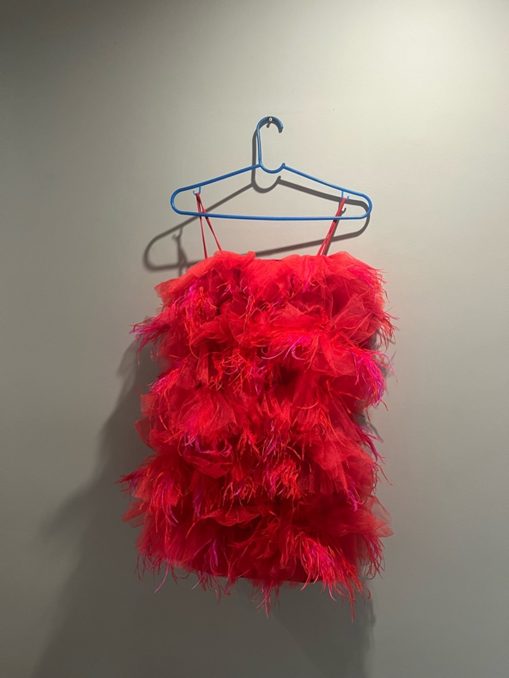 Loulou Ruffled ostrich feather Tulle Mini Dress